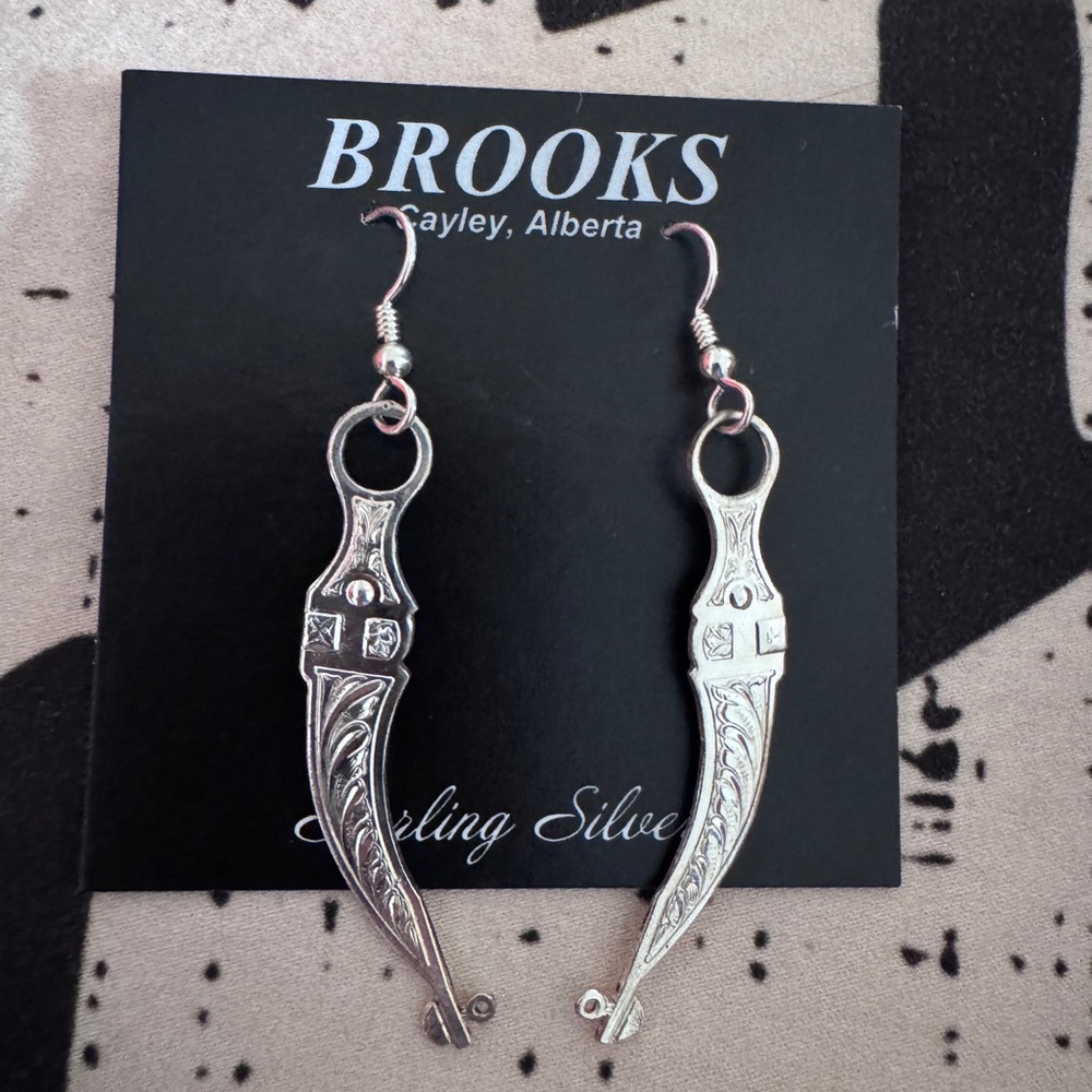 2” Brooks Silver Bridle Bit Earrings